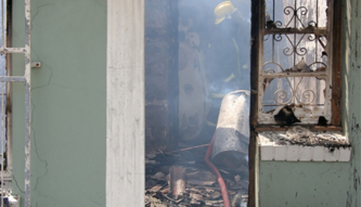 a home damaged by fire and smoke