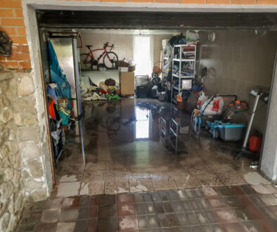 garage flooded due to heavy rain strom